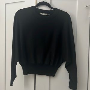 BRAND NEW Alice and Olivia Black & Silver Cropped Crew Sweater, Womens size M